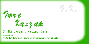 imre kaszap business card